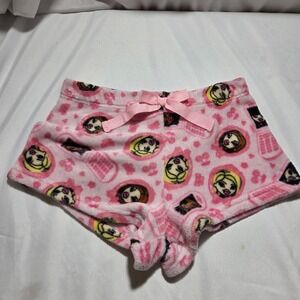 Bratz Pink‎ Plush Pajama Shorts XL Y2K Flip Phone Character Print Lounge Sleep
